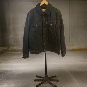 Levi's Black Denim Sherpa Lined Jacket